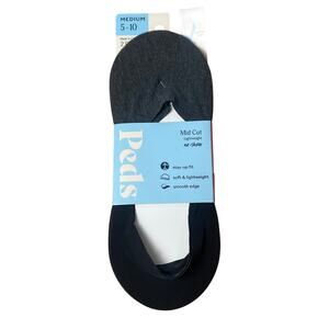 PEDS Women's Mid Cut Lightweight Liner Socks 2 Pairs M 5-10